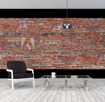 Picture of Seamless pattern old red brick wall texture